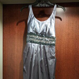 LaFemme 1010 Size 8 Silver Prom Dress